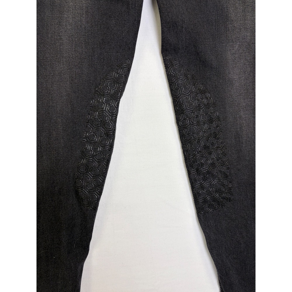 Ariat Halo Denim Knee Patch Breeches Womens 34R Black Equestrian Riding Pants‎ - Picture 2 of 11
